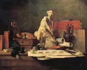 Still Life with the Attributes of the Arts Jean Baptiste Simeon Chardin
